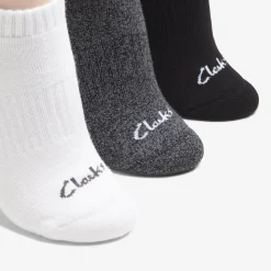 Clarks 3 Pack Solid Athletic Multicolour Cheap