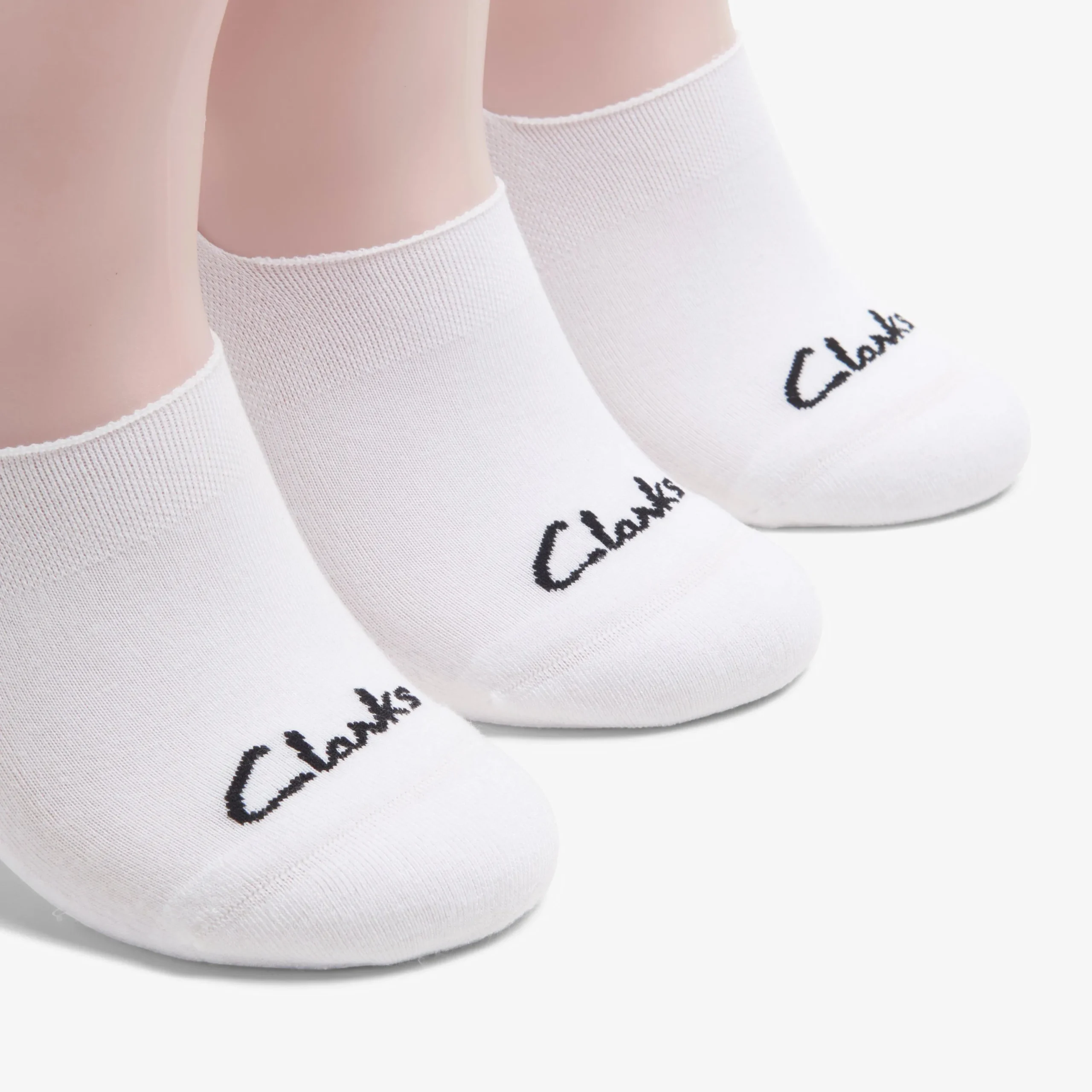 Clarks 3 pack Solid Liner White Sale