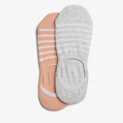 Clarks 2 Pack Striped Liner Light Grey Discount
