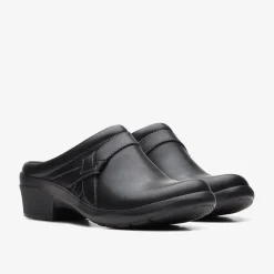 Clarks Angie Mist Black Leather New