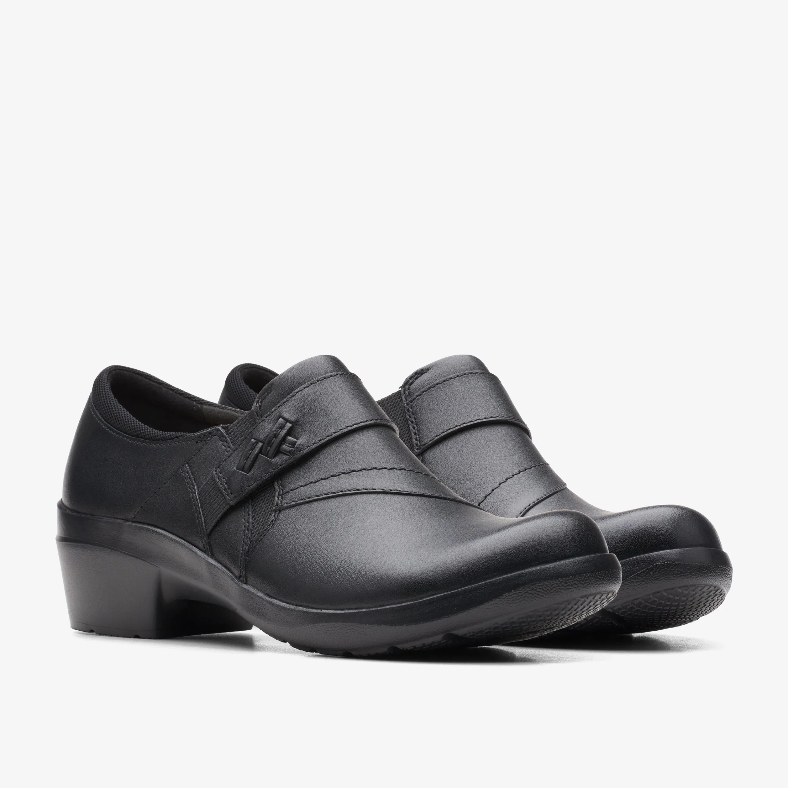 Clarks Angie Pearl Black Leather Cheap