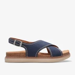 Clarks Arwell Sling Navy Nubuck Best Sale