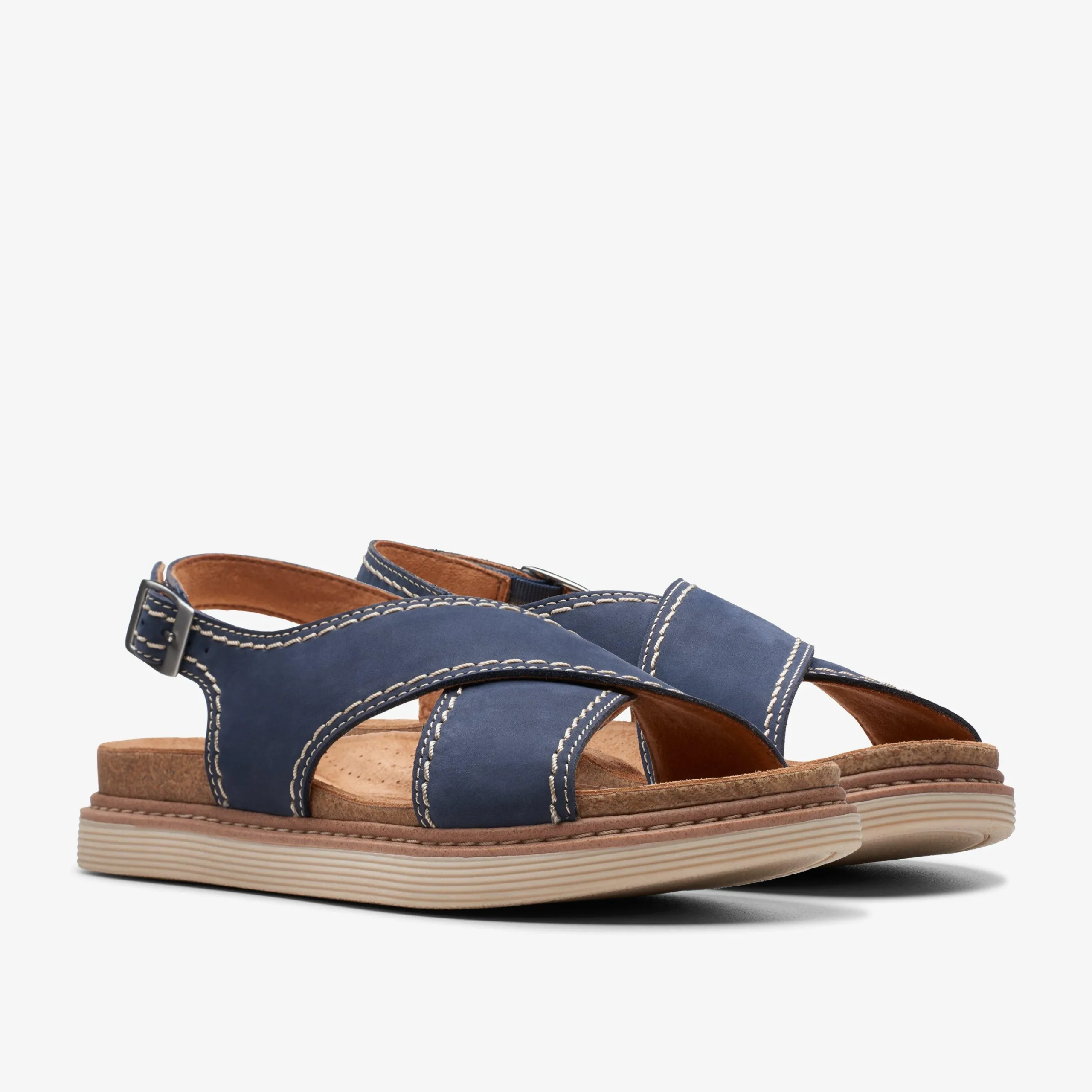 Clarks Arwell Sling Navy Nubuck Best Sale