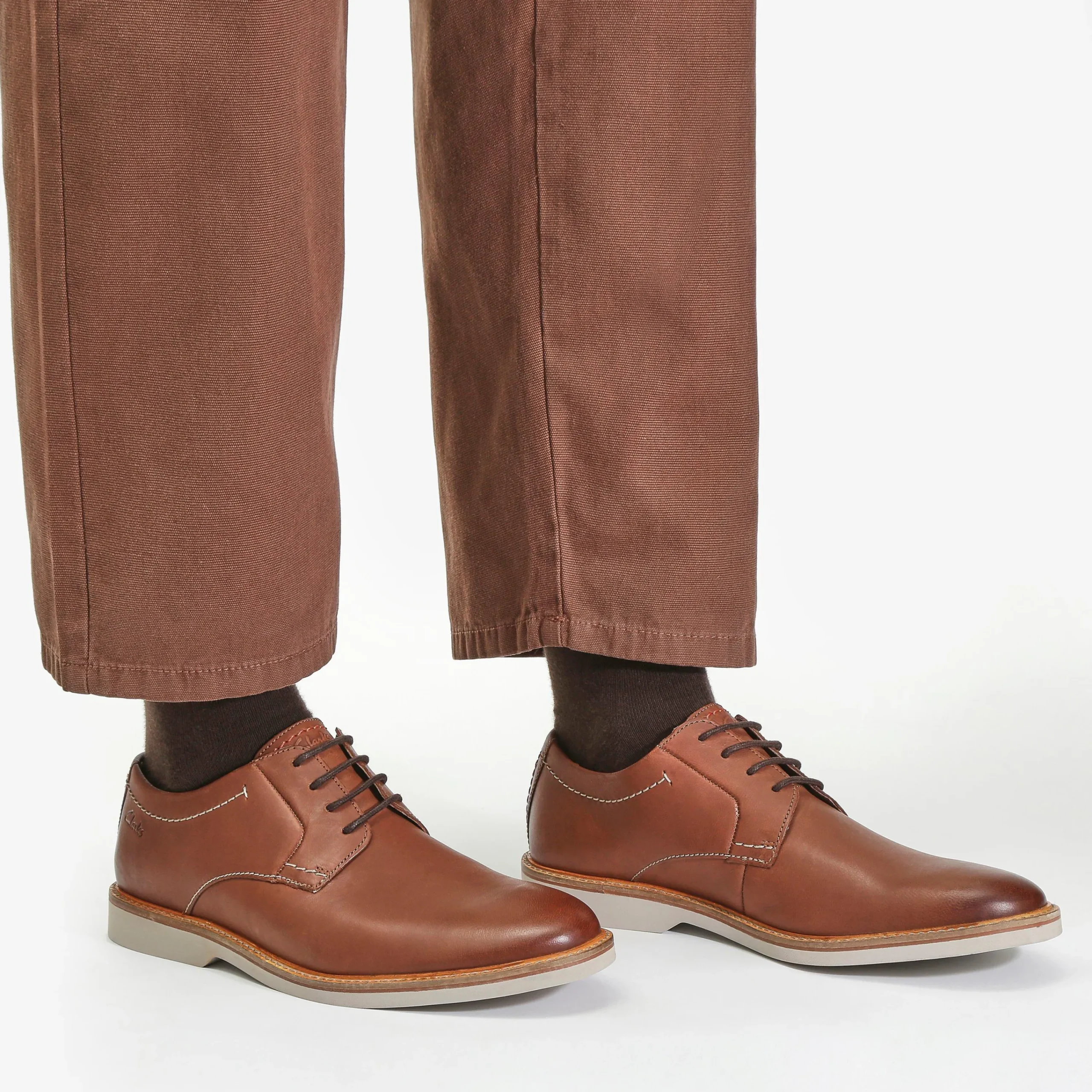 Clarks Atticus Leather Lace Dark Tan Leather Shop