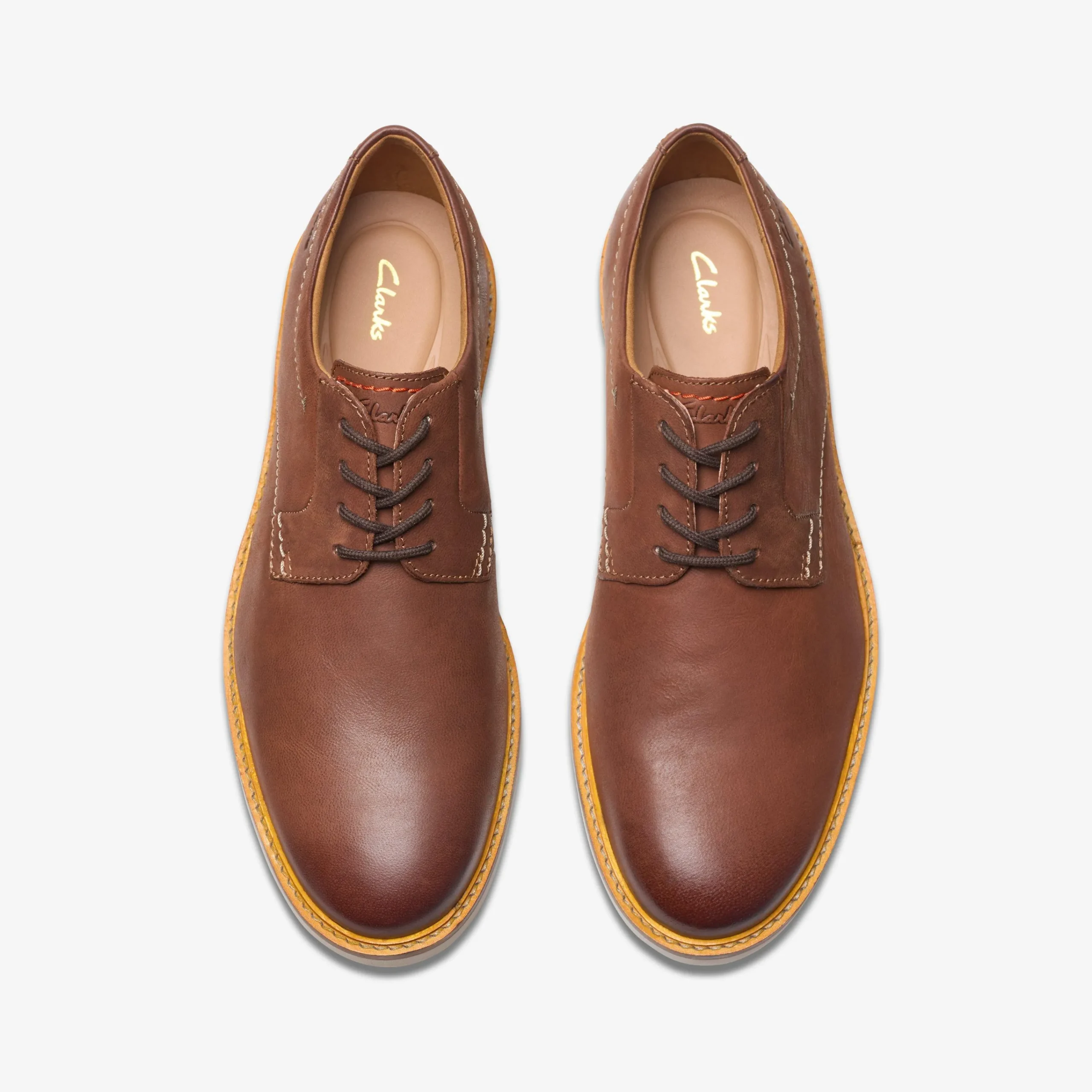 Clarks Atticus Leather Lace Dark Tan Leather Shop