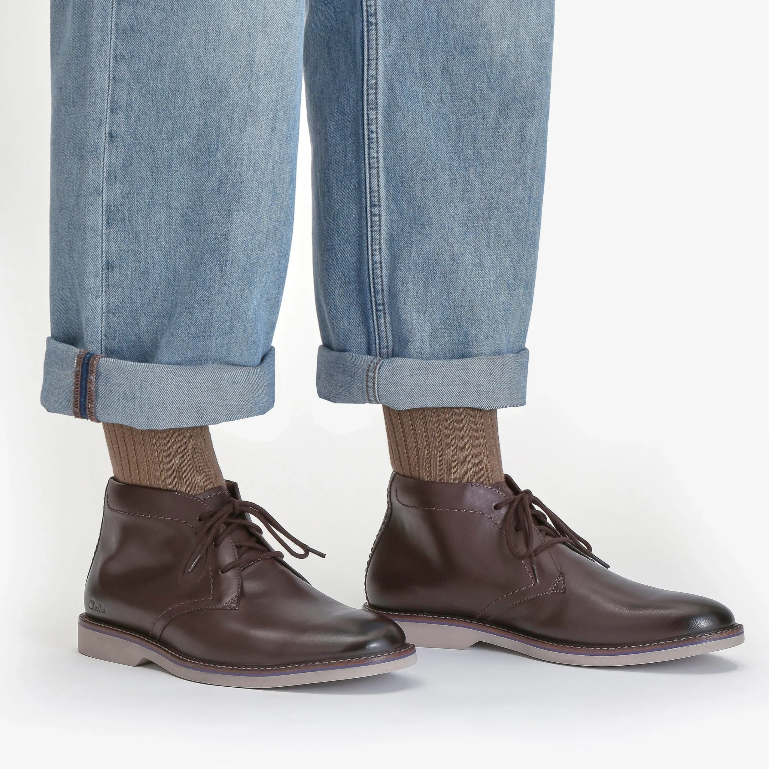 Clarks Atticus LT Hi Dark Brown Leather New