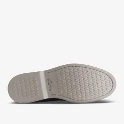 Clarks Atticus Slip Navy Suede Flash Sale