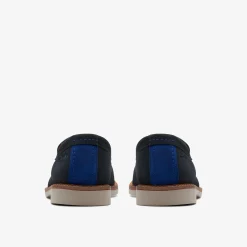 Clarks Atticus Slip Navy Suede Flash Sale