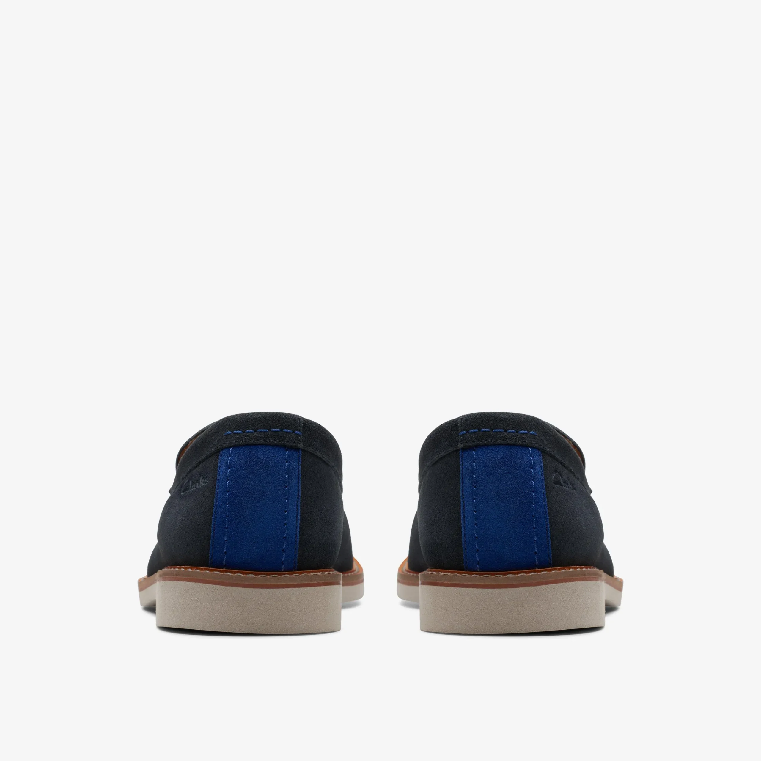 Clarks Atticus Slip Navy Suede Flash Sale
