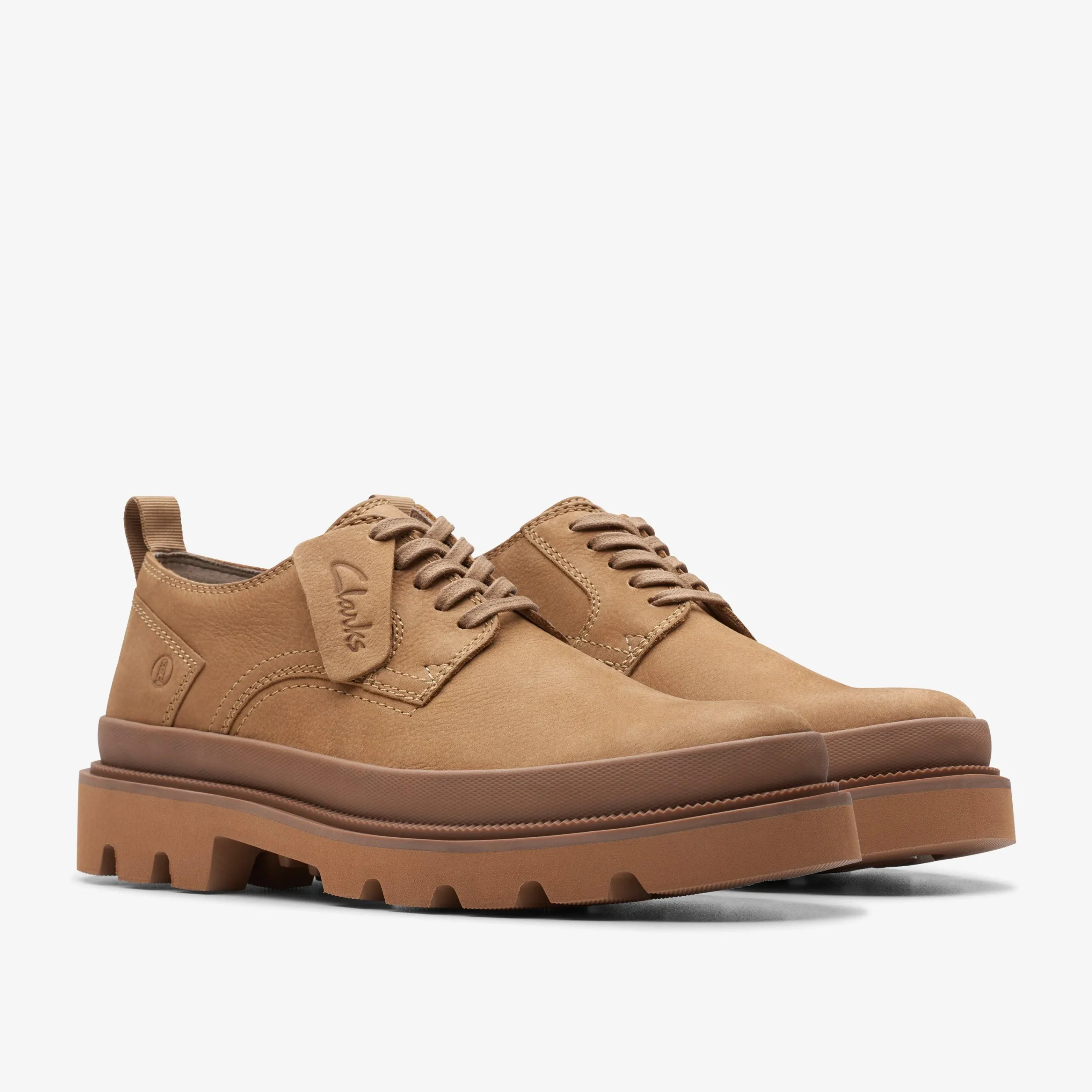 Clarks Badell Lace Dark Sand Nubuck Clearance