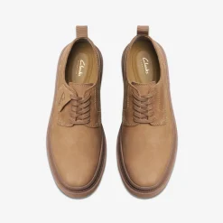 Clarks Badell Lace Dark Sand Nubuck Clearance