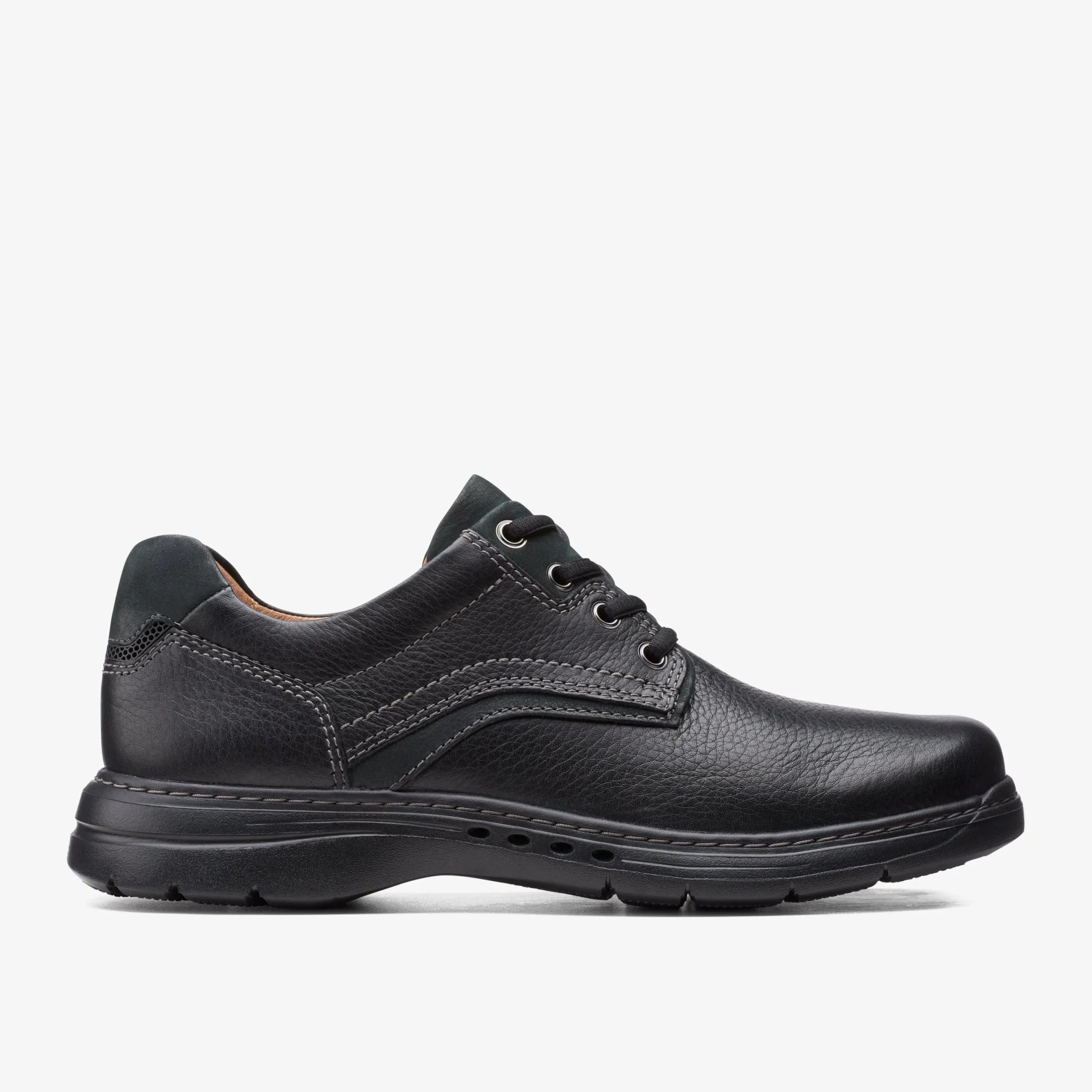 Clarks Brawley Pace Black Leather Flash Sale