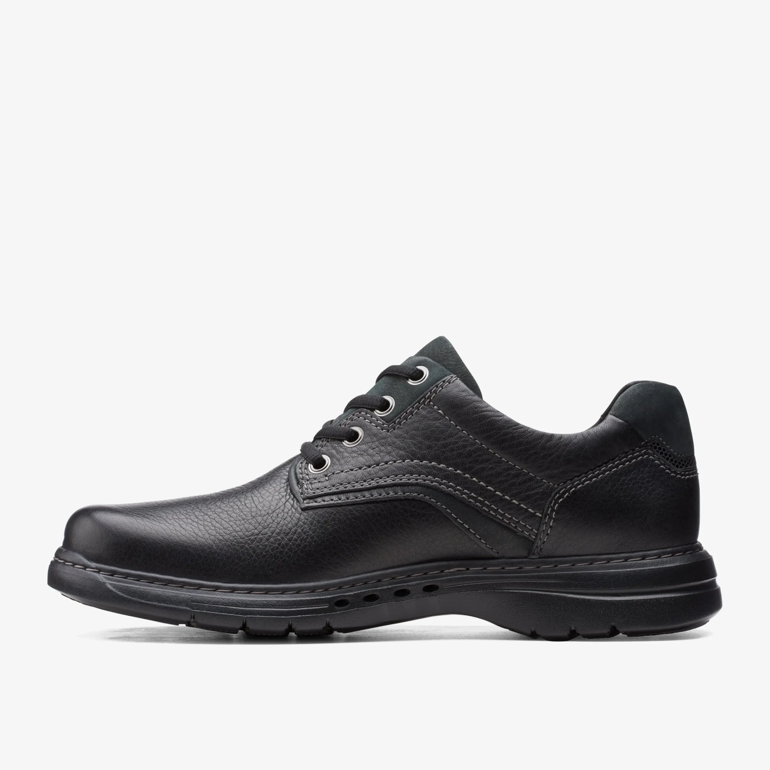 Clarks Brawley Pace Black Leather Flash Sale