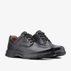 Clarks Brawley Pace Black Leather Flash Sale
