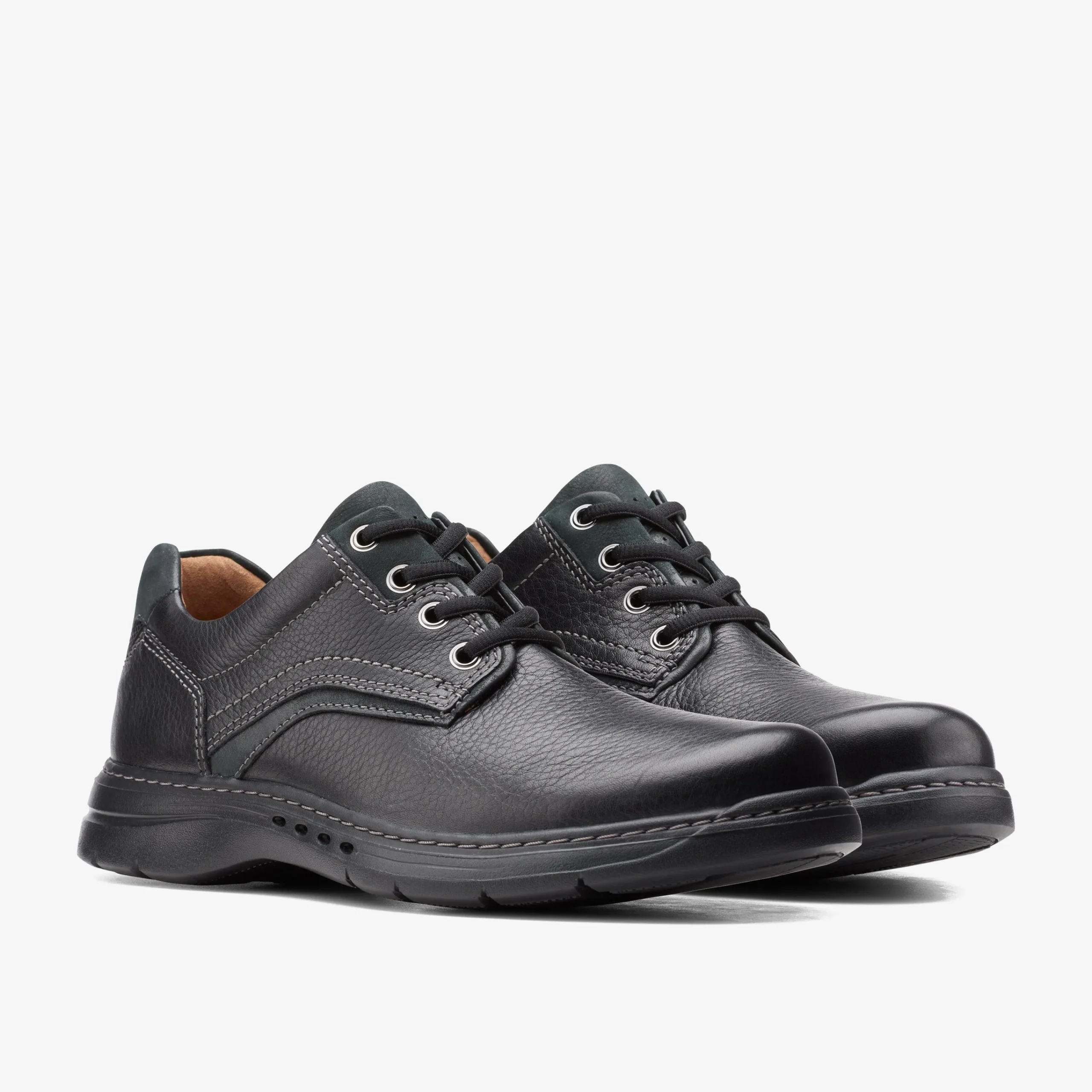 Clarks Brawley Pace Black Leather Flash Sale