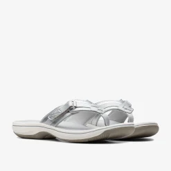 Clarks BREEZE SEA Silver Synthetic Flash Sale