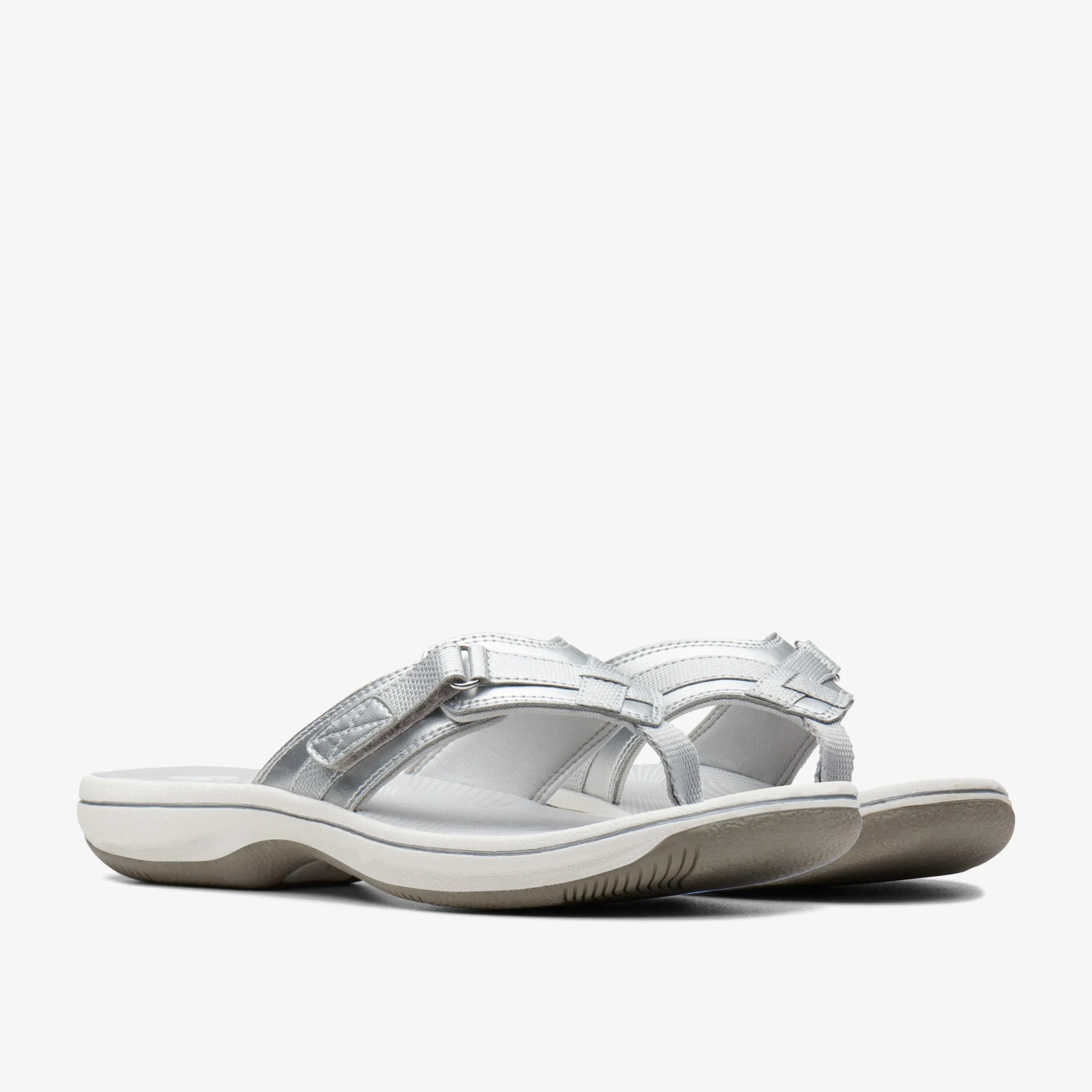 Clarks BREEZE SEA Silver Synthetic Flash Sale