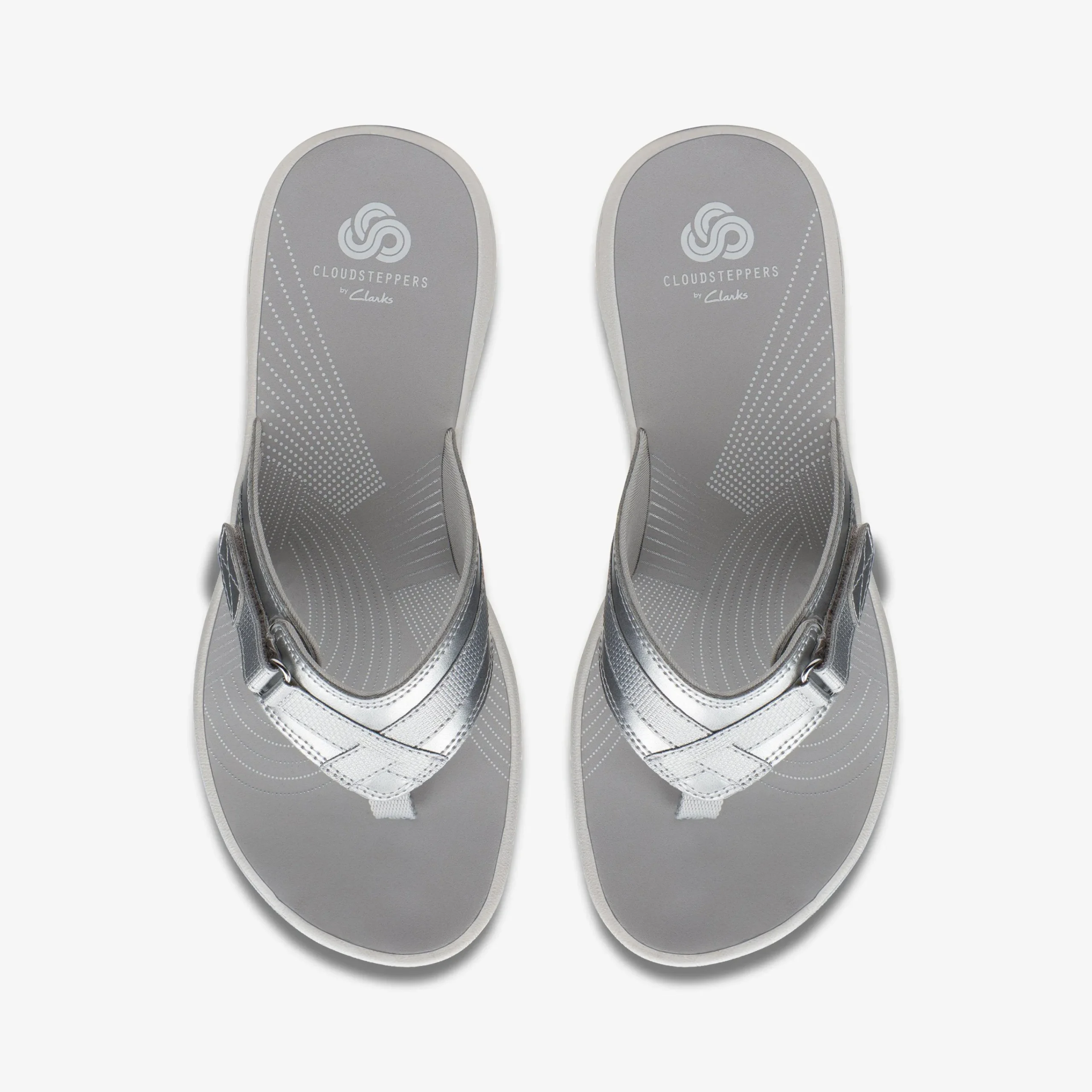 Clarks BREEZE SEA Silver Synthetic Flash Sale