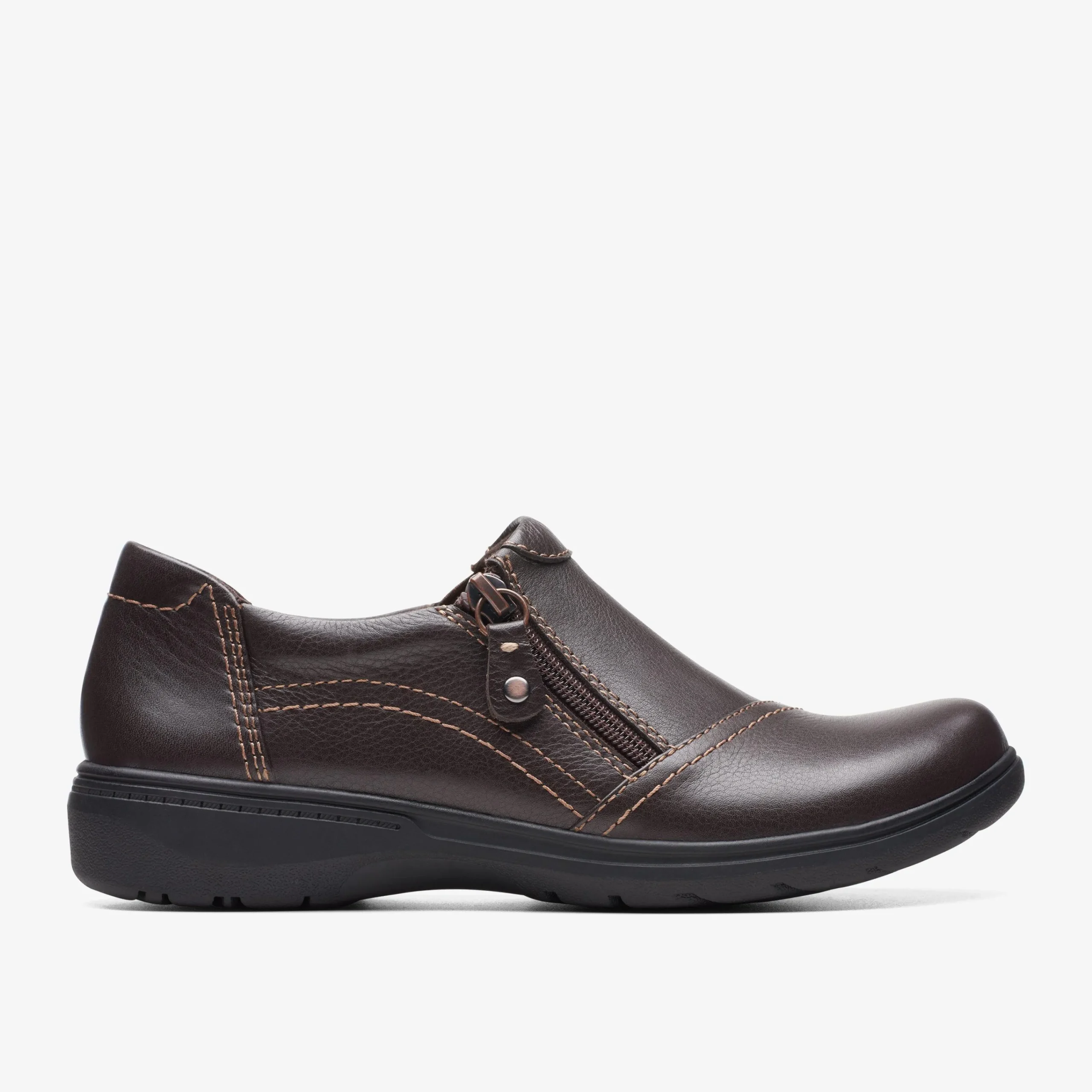 Clarks Carleigh Ray Dark Brown Leather New