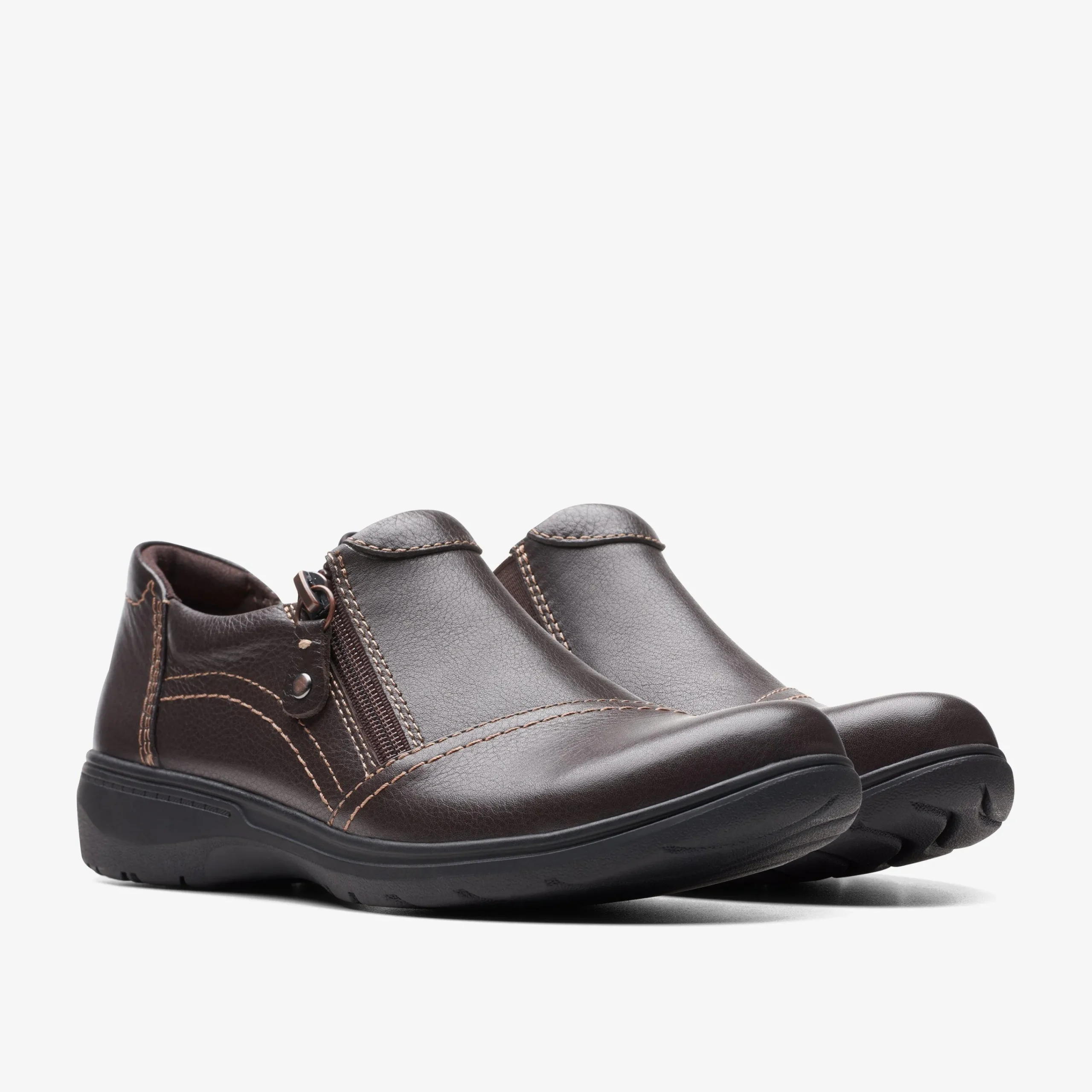Clarks Carleigh Ray Dark Brown Leather New