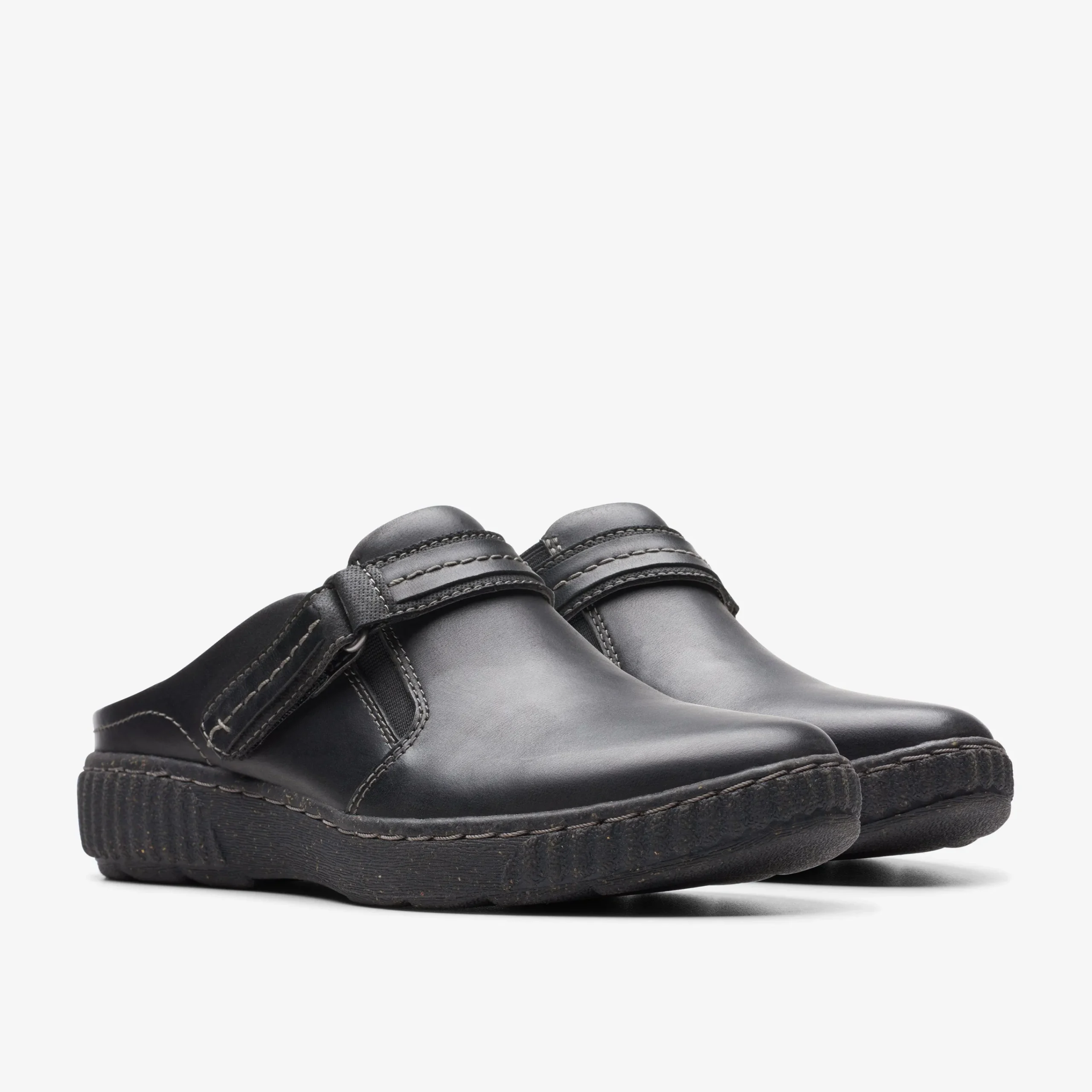 Clarks Caroline May Black Leather Discount
