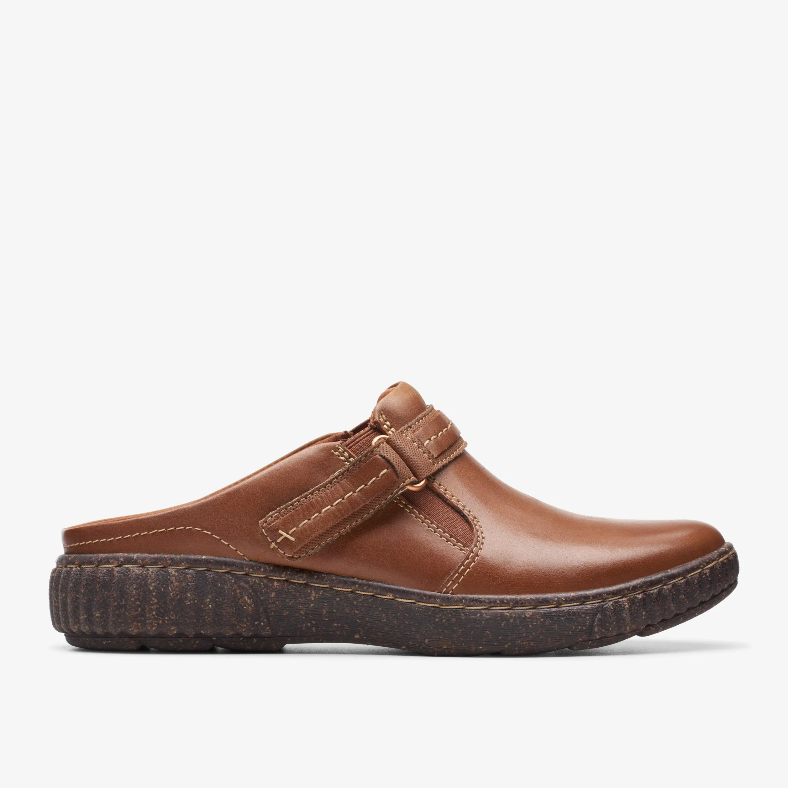 Clarks Caroline May Dark Tan Leather Cheap