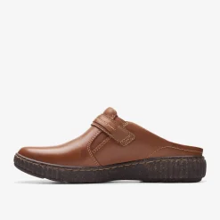 Clarks Caroline May Dark Tan Leather Cheap