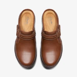 Clarks Caroline May Dark Tan Leather Cheap