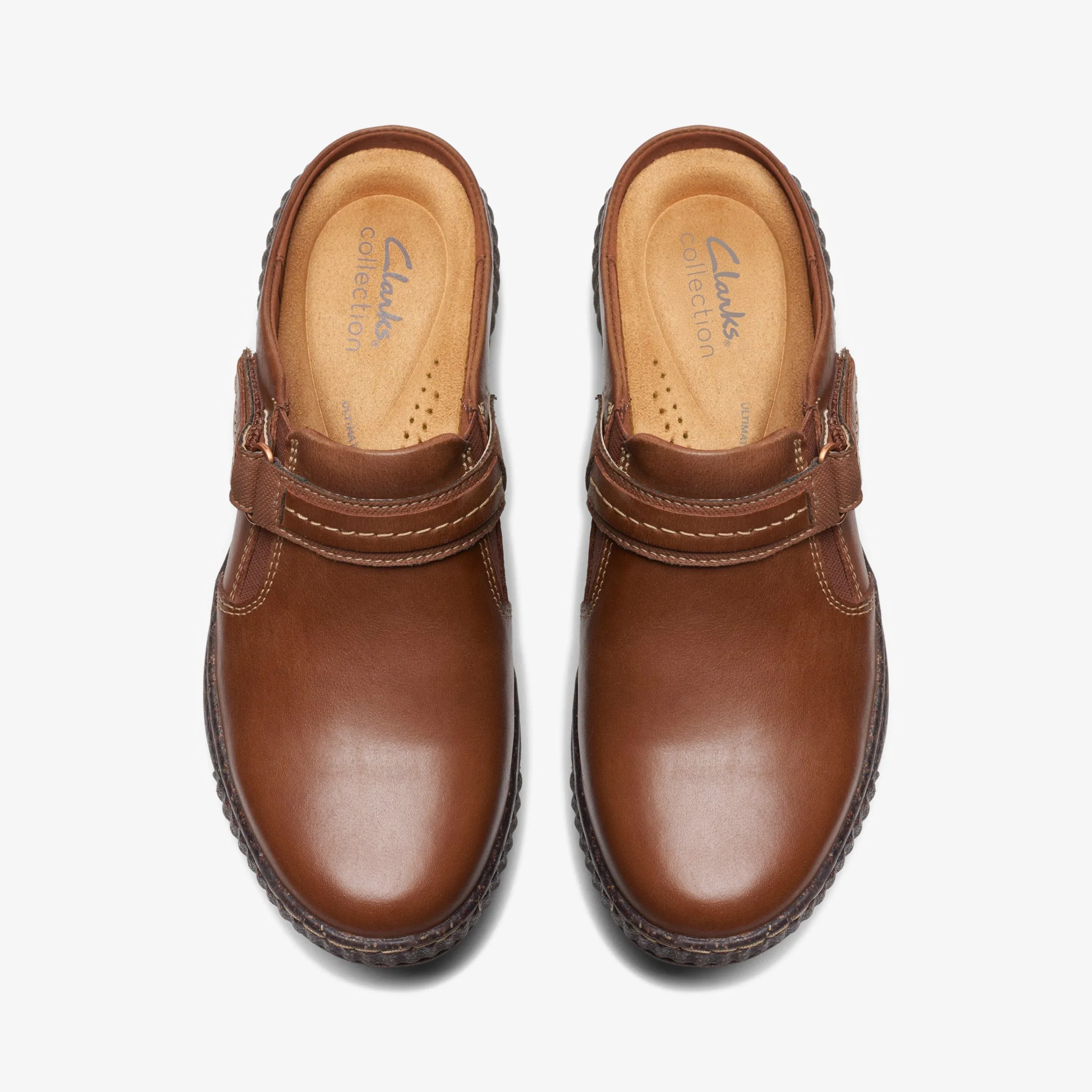 Clarks Caroline May Dark Tan Leather Cheap