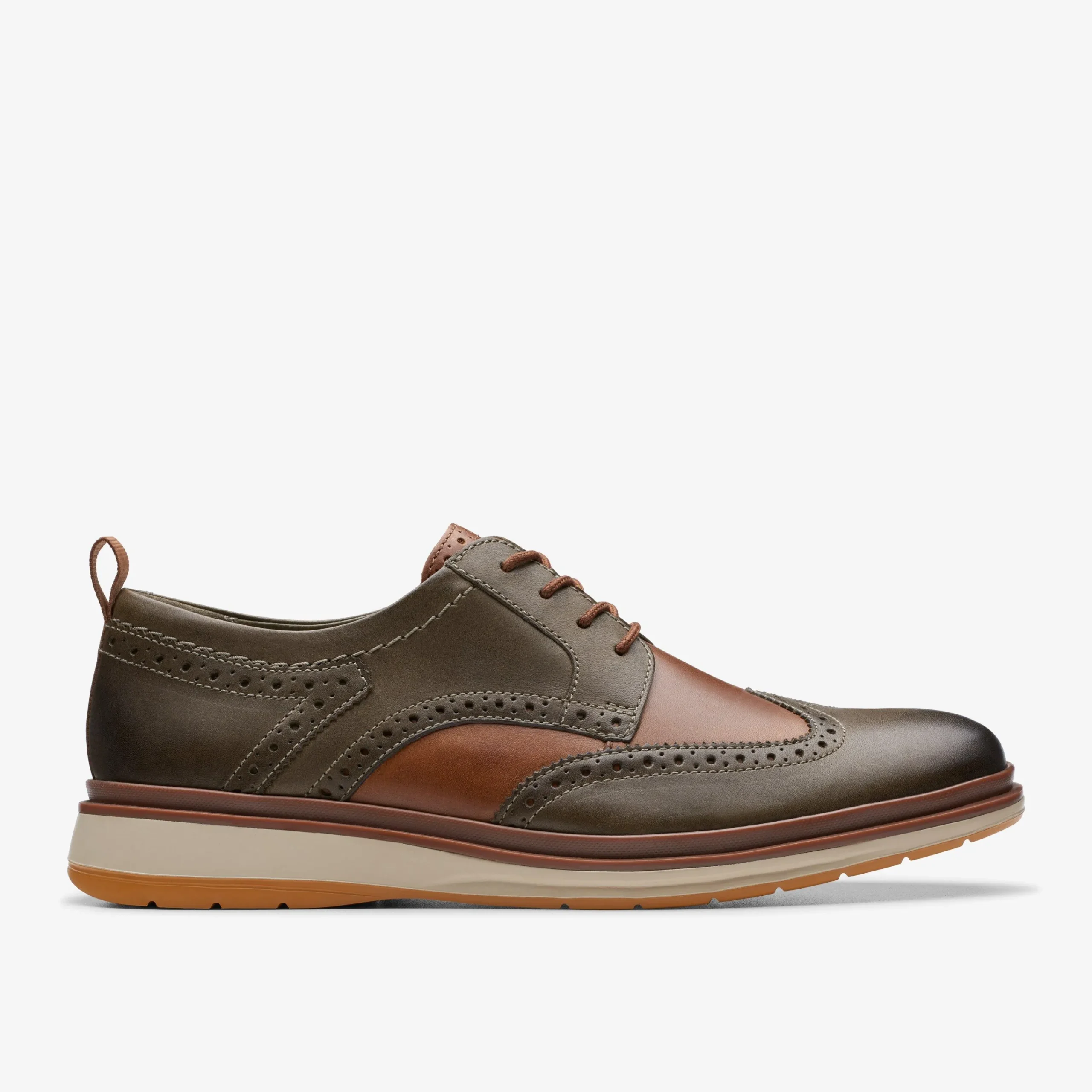 Clarks Chantry Wing Dark Olive Combination Cheap
