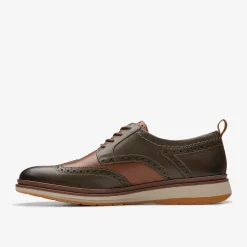 Clarks Chantry Wing Dark Olive Combination Cheap