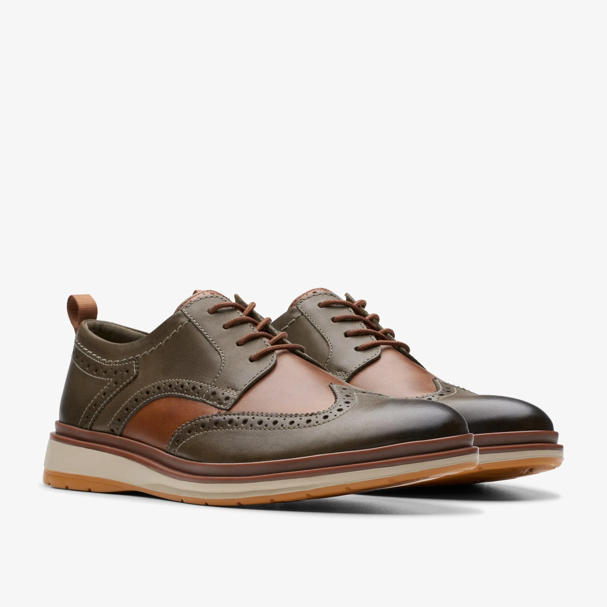Clarks Chantry Wing Dark Olive Combination Cheap
