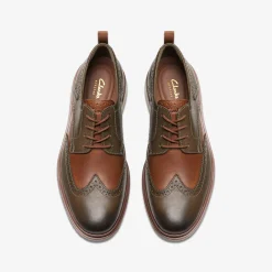 Clarks Chantry Wing Dark Olive Combination Cheap
