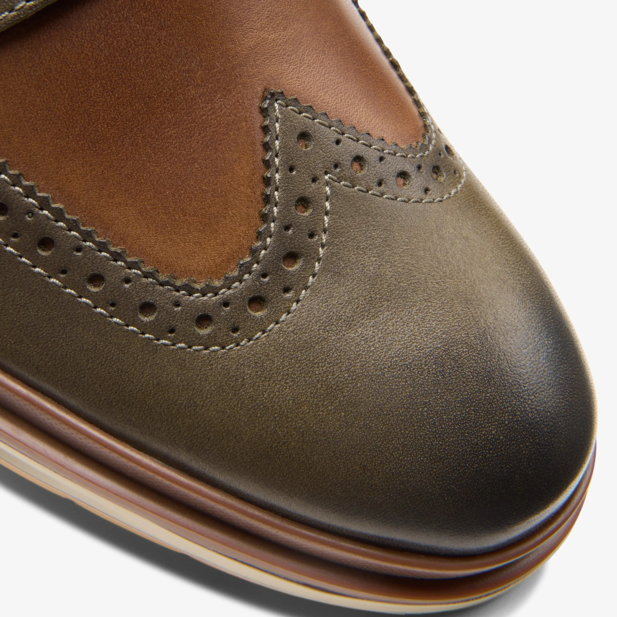 Clarks Chantry Wing Dark Olive Combination Cheap