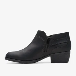 Clarks Charlten Grace Black Oily Leather New