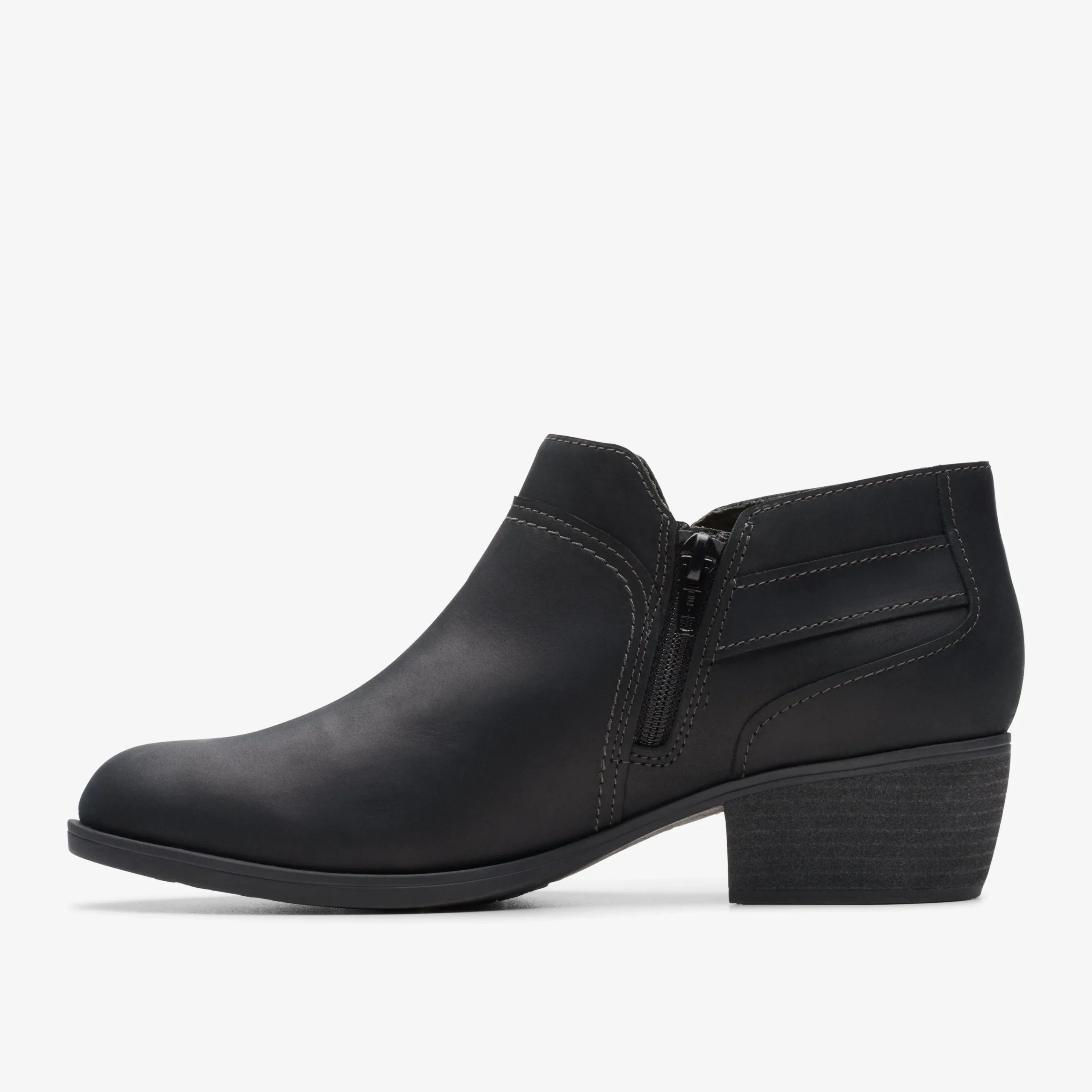 Clarks Charlten Grace Black Oily Leather New