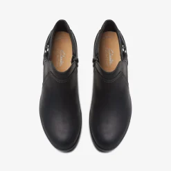 Clarks Charlten Grace Black Oily Leather New