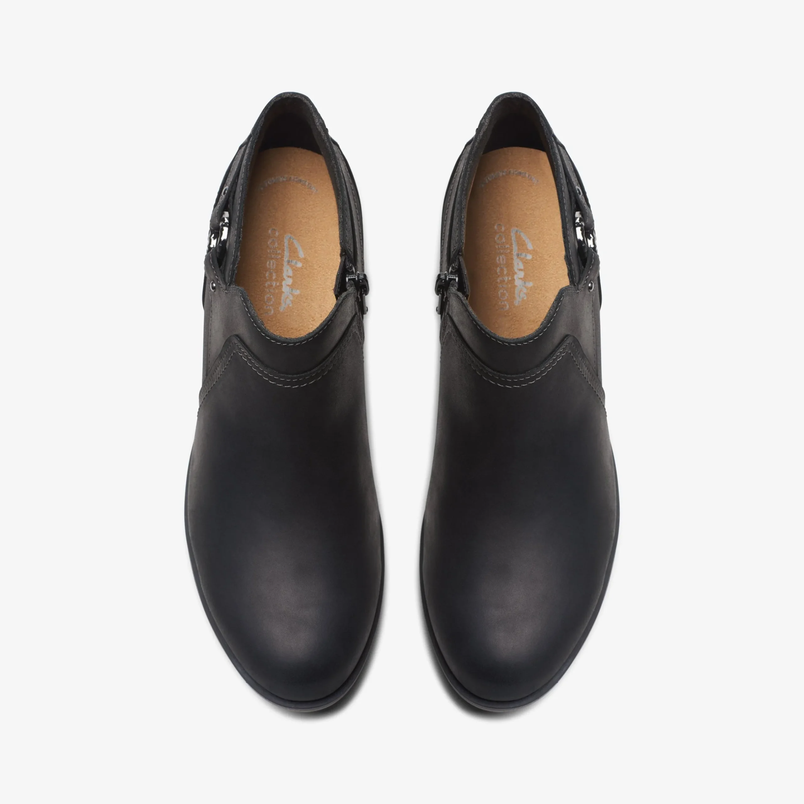 Clarks Charlten Grace Black Oily Leather New
