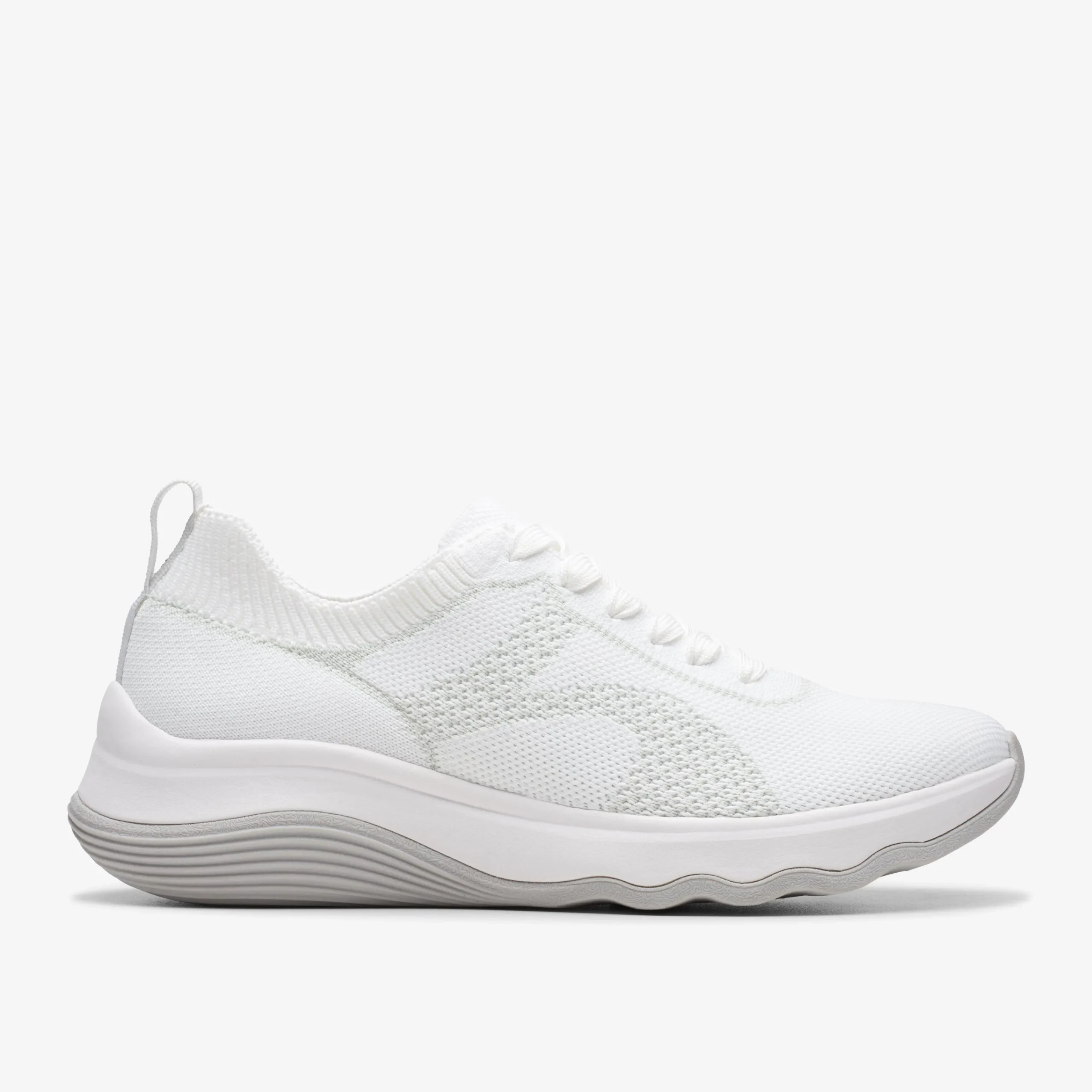 Clarks Circuit Tie White Knit Clearance