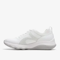 Clarks Circuit Tie White Knit Clearance