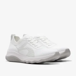 Clarks Circuit Tie White Knit Clearance