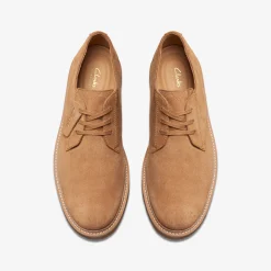 Clarks Clarkdale Derby Light Tan Suede New
