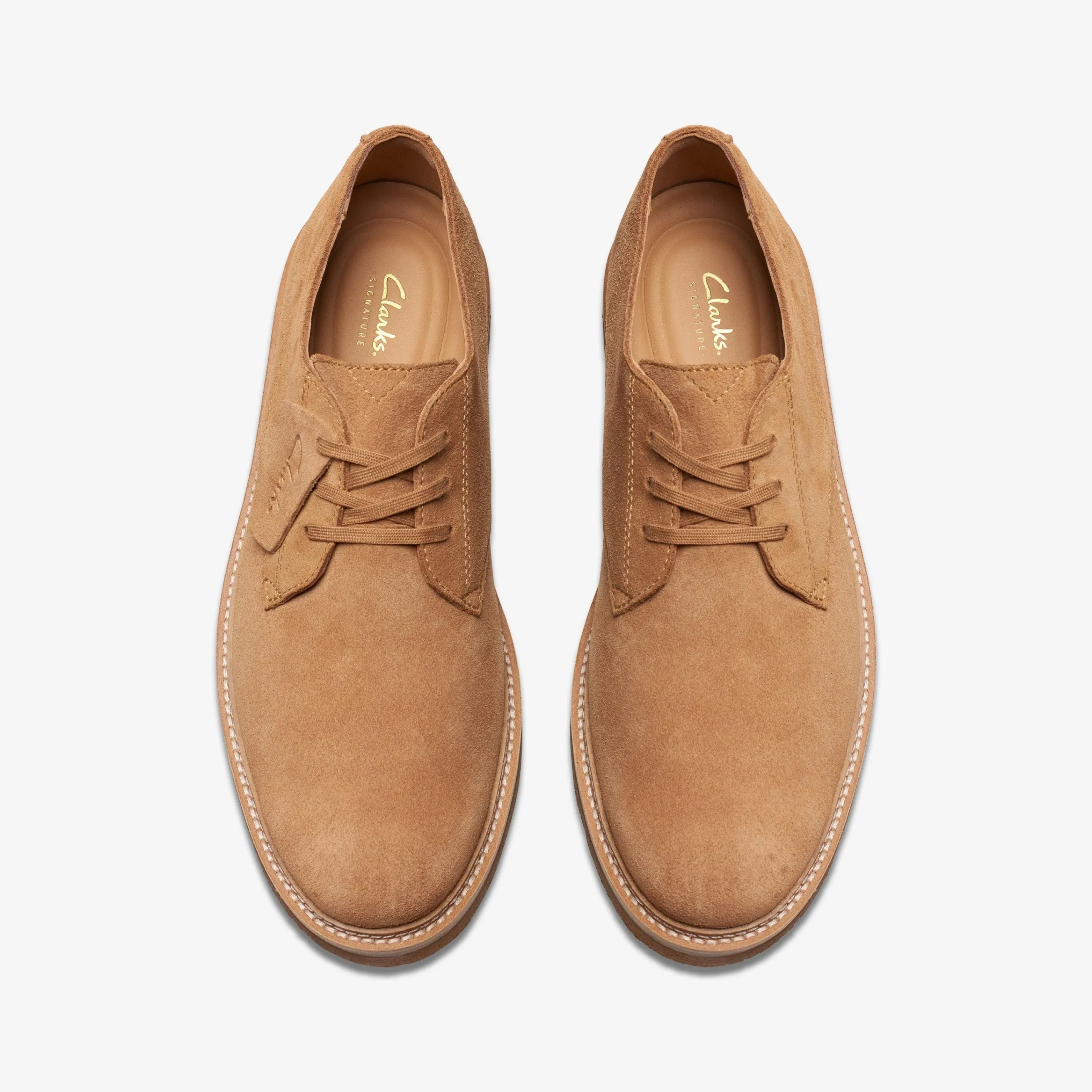 Clarks Clarkdale Derby Light Tan Suede New