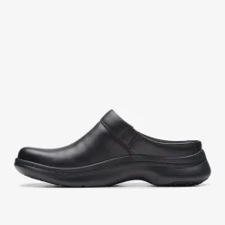 Clarks Pro Clog Black Leather Cheap