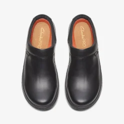 Clarks Pro Clog Black Leather Cheap