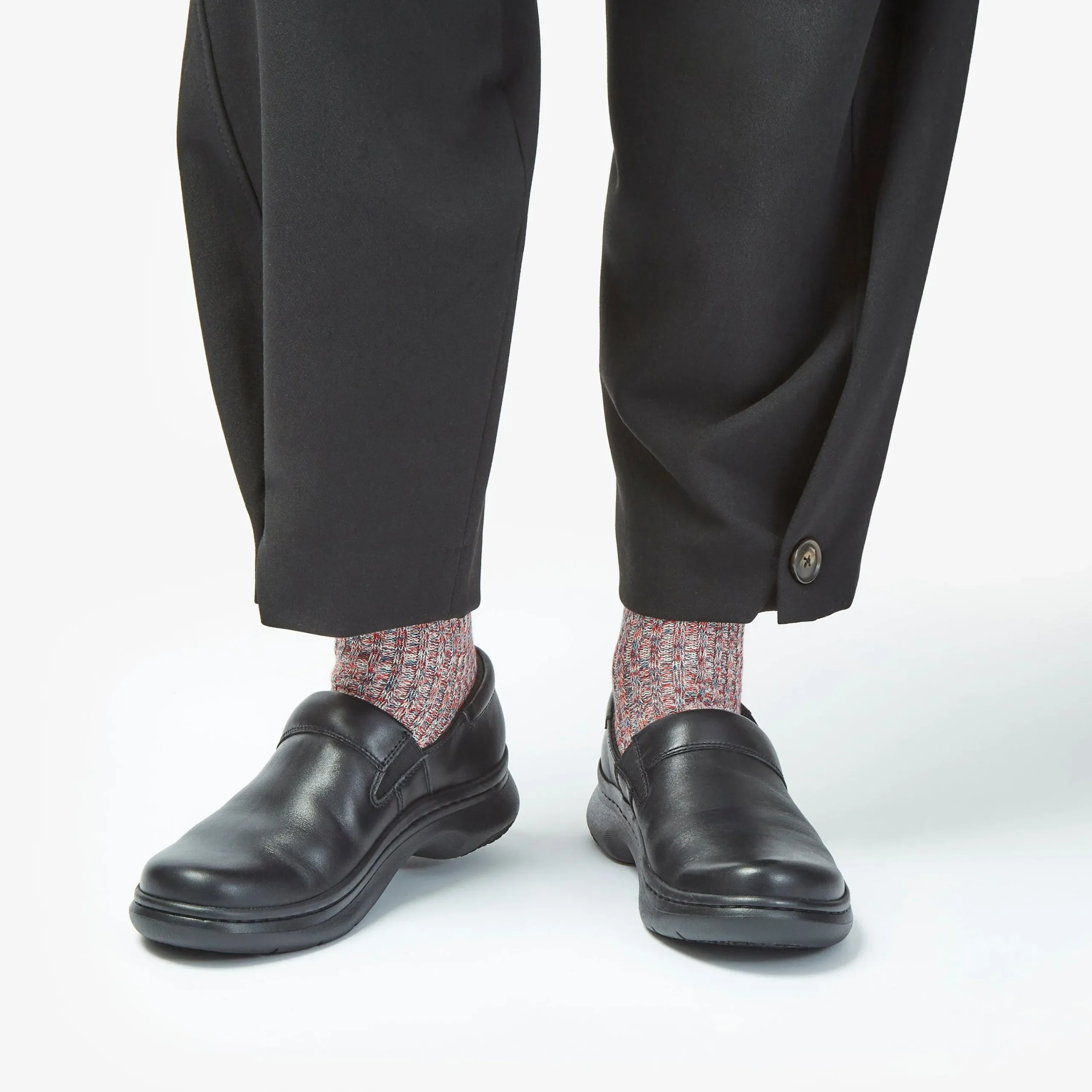 Clarks Pro Gem Black Leather Shop