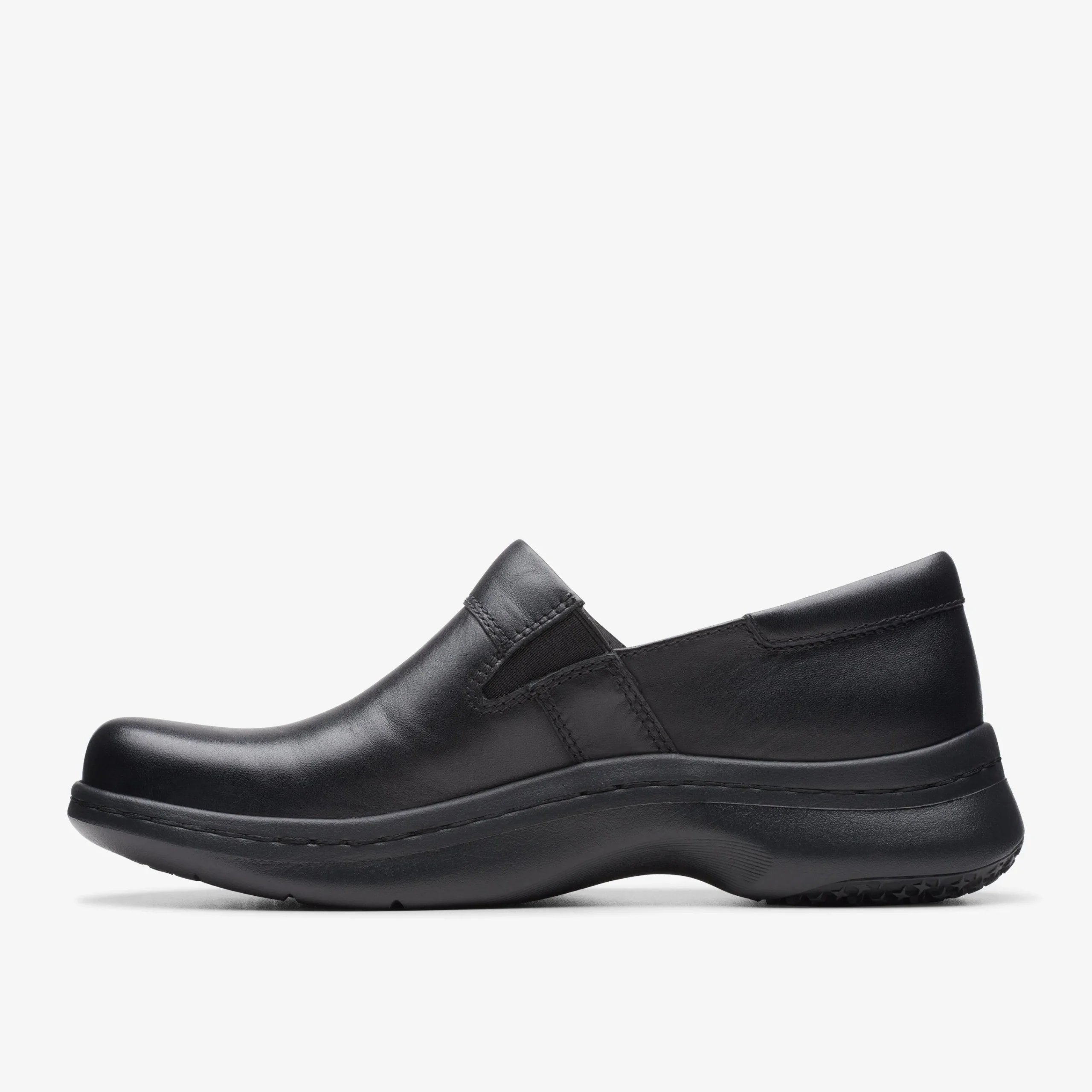Clarks Pro Gem Black Leather Shop