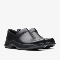Clarks Pro Gem Black Leather Shop