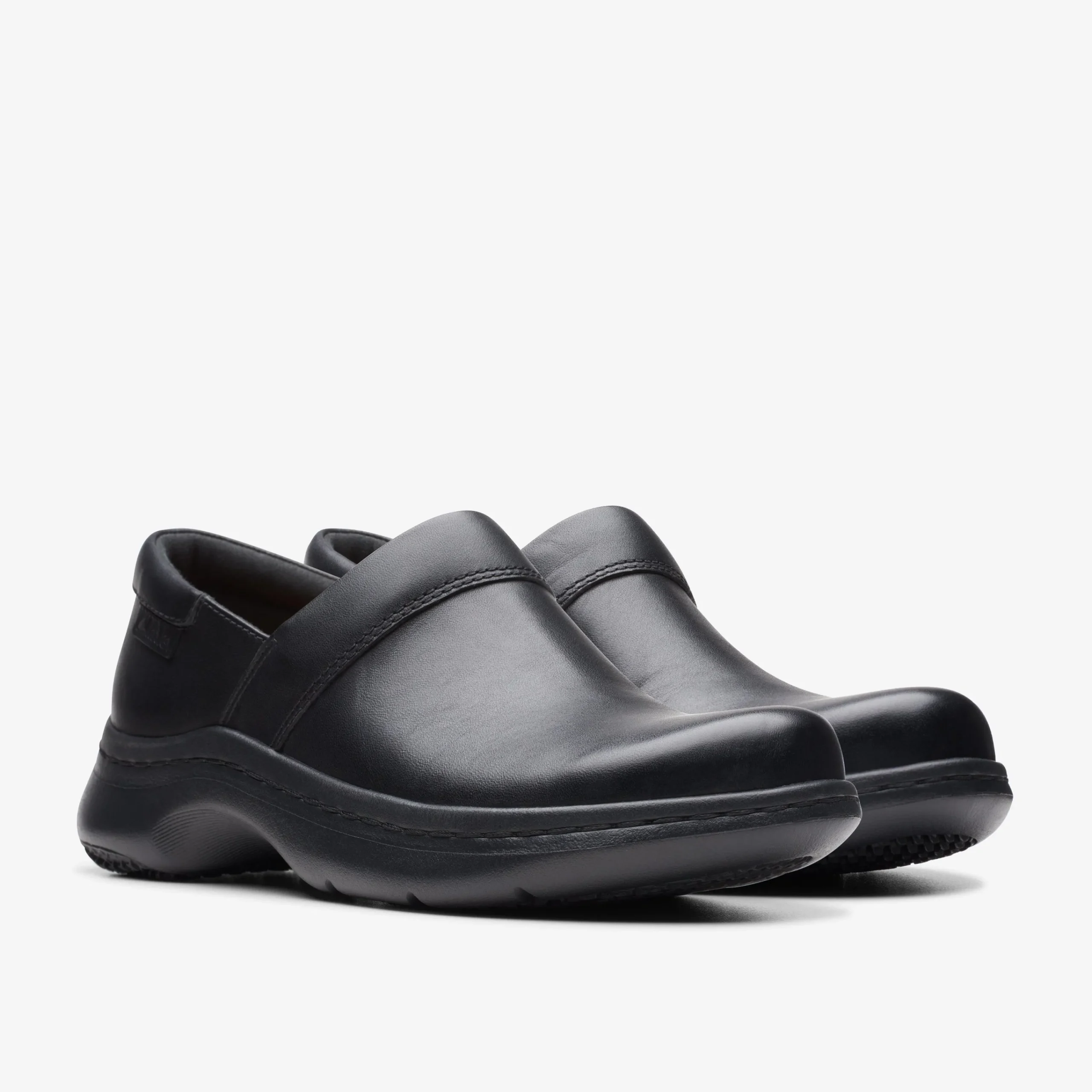 Clarks Pro Gem Black Leather Shop