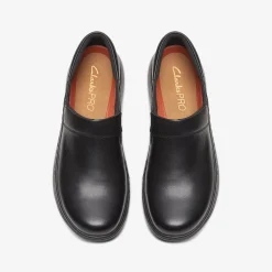 Clarks Pro Gem Black Leather Shop